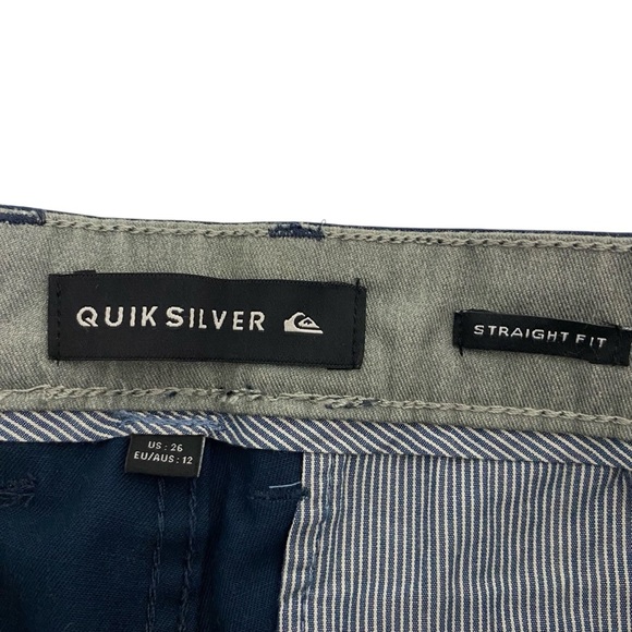 Quicksilver Boys Chinos Pants Size 26/12 Navy Blue Everyday Union Straight Fit - Picture 3 of 15